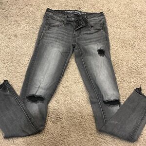 American Eagle Outfitters Women's Ripped Black Jeans